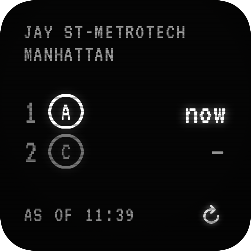 Small countdown clock widget in the station platform style