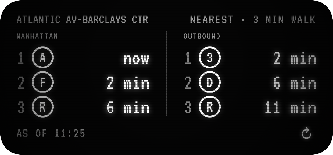 Medium countdown clock widget, both directions